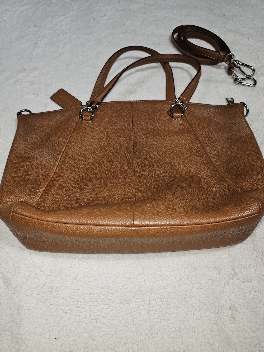 COACH CROSSBODY SHOULDER HANDBAG PEBBLED LEATHER. - Picture 8 of 12